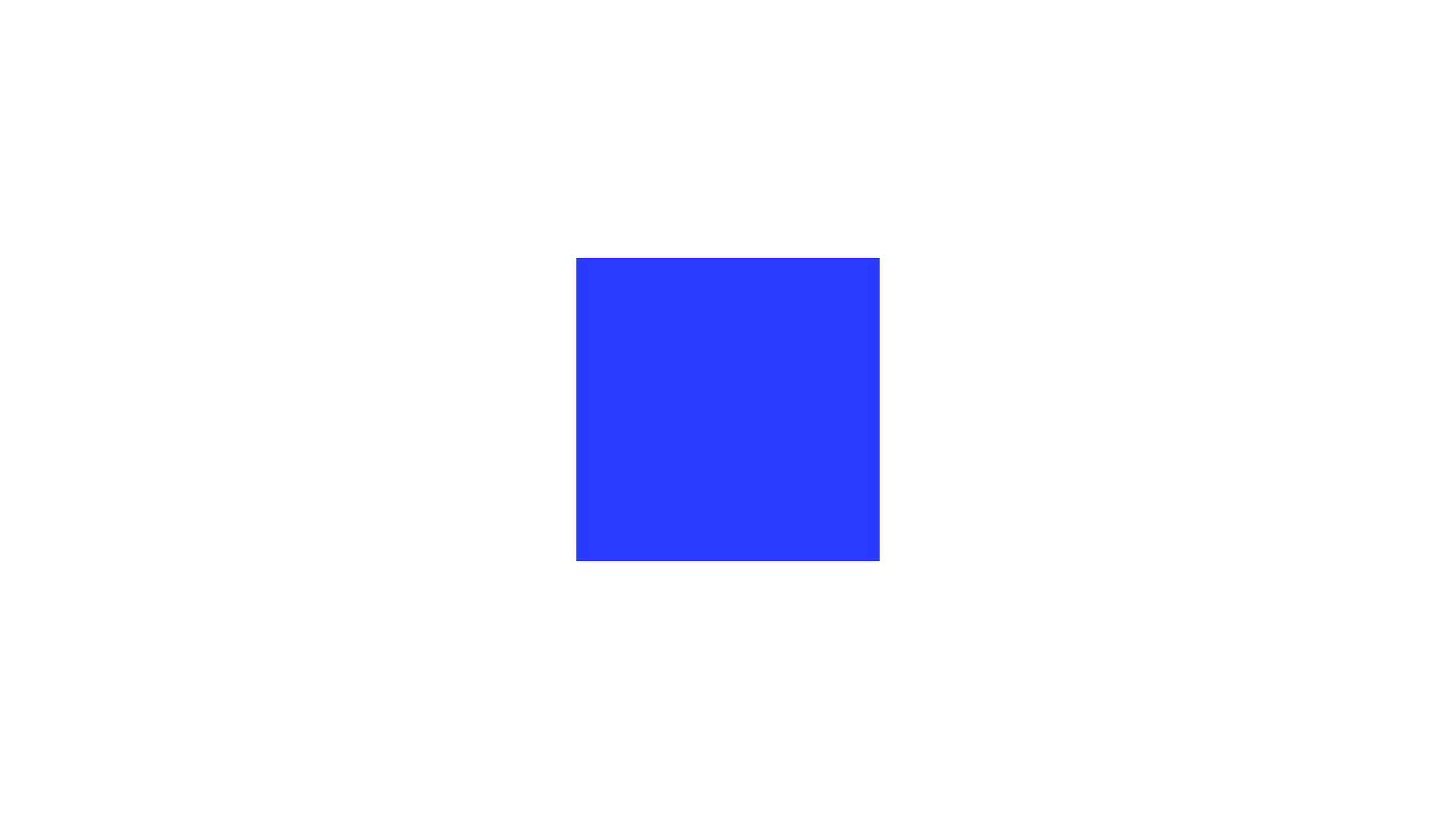 un carré bleu sur fond blanc